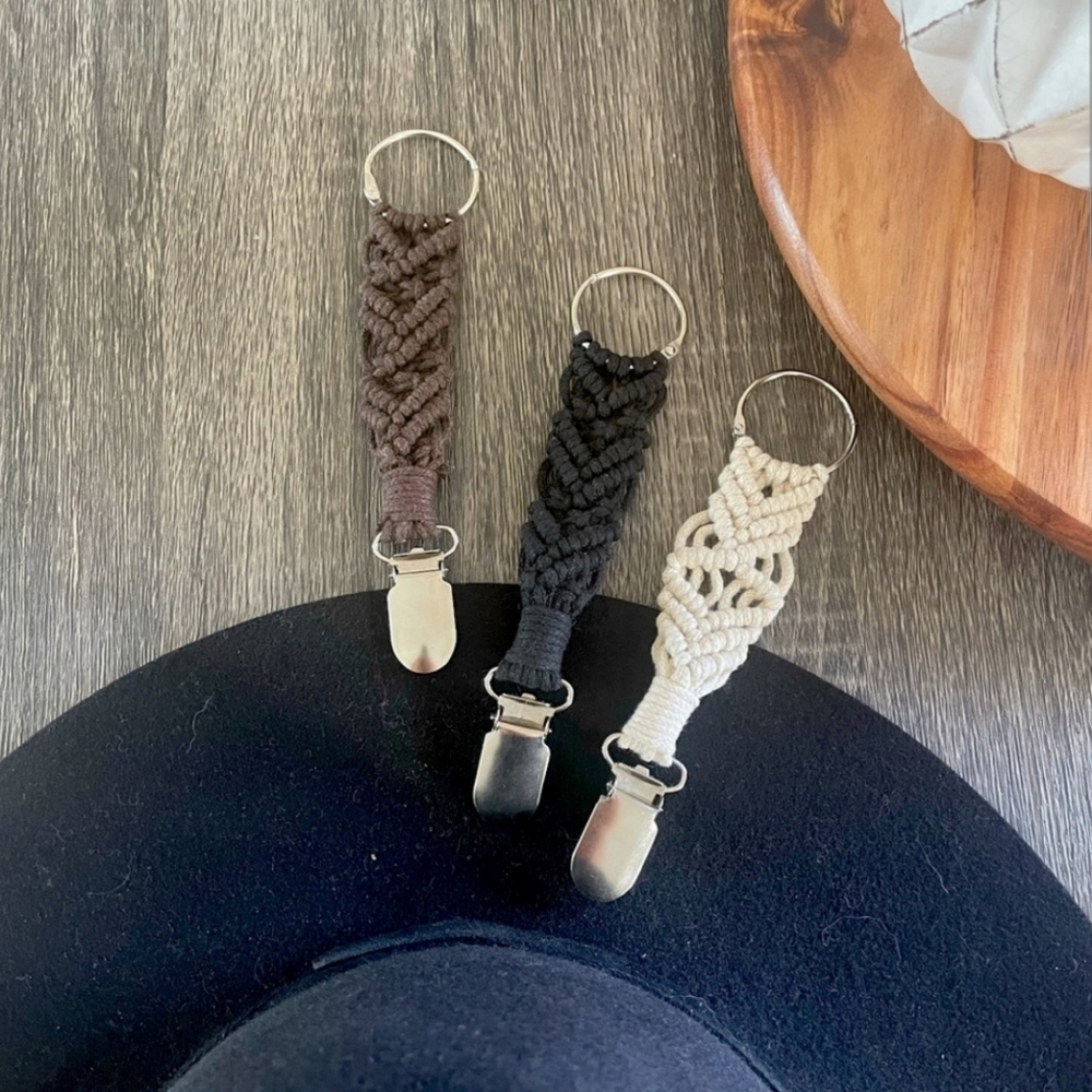 Handmade Macrame Hat Clip
